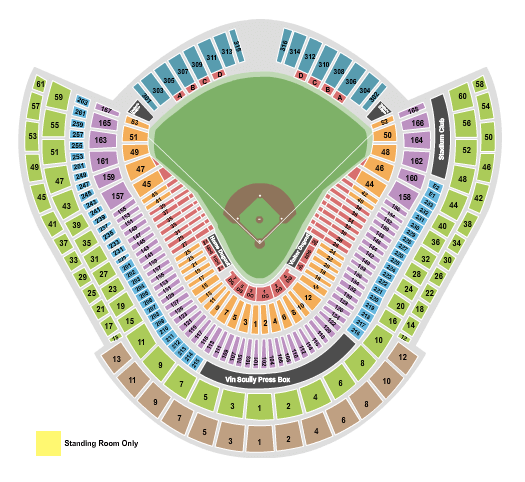 Dodger Stadium LA Dodgers Seating Chart